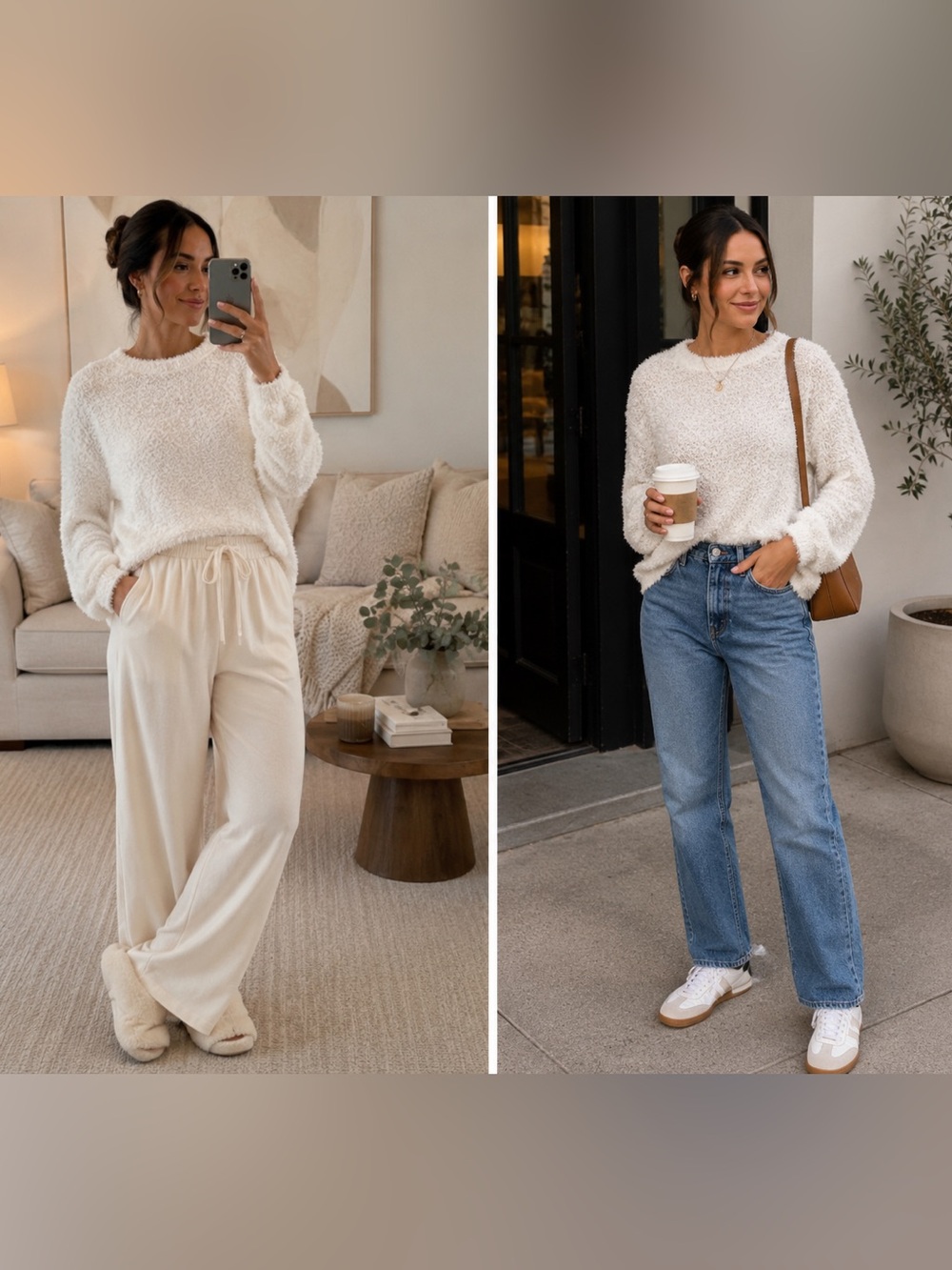 Stars Above Ivory Fuzzy Sweater XS